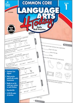 cover image of Common Core Language Arts 4 Today, Grade 1: Daily Skill Practice